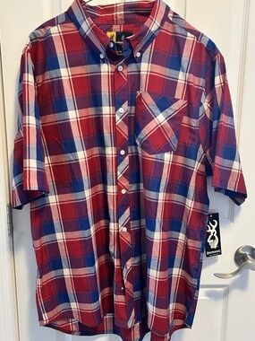 Browning Men's Red & Blue Plaid Short-Sleeve Button-Down Shirt